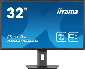 iiyama ProLite XB3270QSU-B1, 81.3 cm (32"), 2560 x 1440 pixels, Wide Quad HD, LED, 3 ms, Black