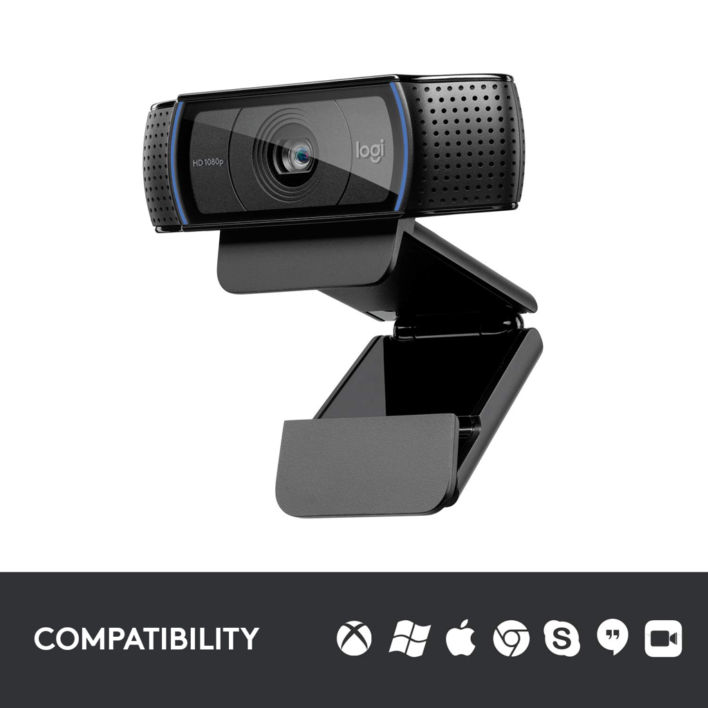 Logitech HD Pro Webcam C920, 3 MP, 1920 x 1080 pixels, 720p,1080p, H.264, USB 2.0, Black
