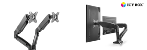 ICYBOX IB-MS304-T "IcyBox" monitoriaus stovas su staline atrama dviem monitoriams iki 27 (68 cm)