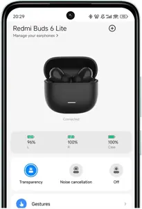 Xiaomi wireless earbuds Redmi Buds 6 Lite, black