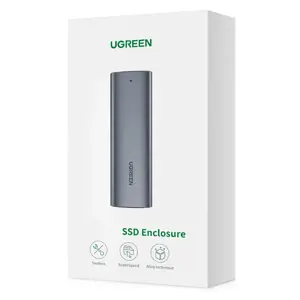 Ugreen 10903, SSD korpusas, M.2, Serial ATA III, 5 Gb/s, USB jungtis, juoda, pilka