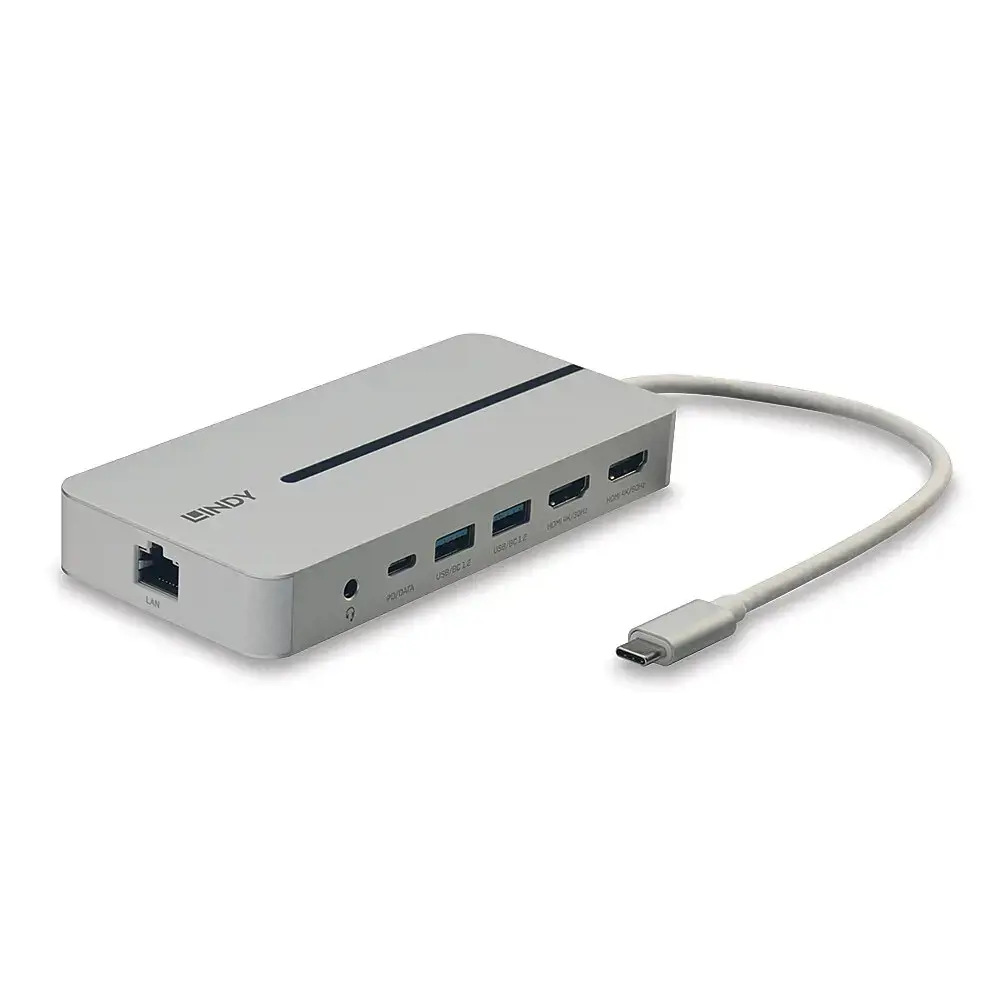 Lindy 43360, laidinis, USB 3.2 Gen 1 (3.1 Gen 1) Type-C, 3,5 mm, sidabrinis, baltas, -20 - 40 °C, -40 - 80 °C