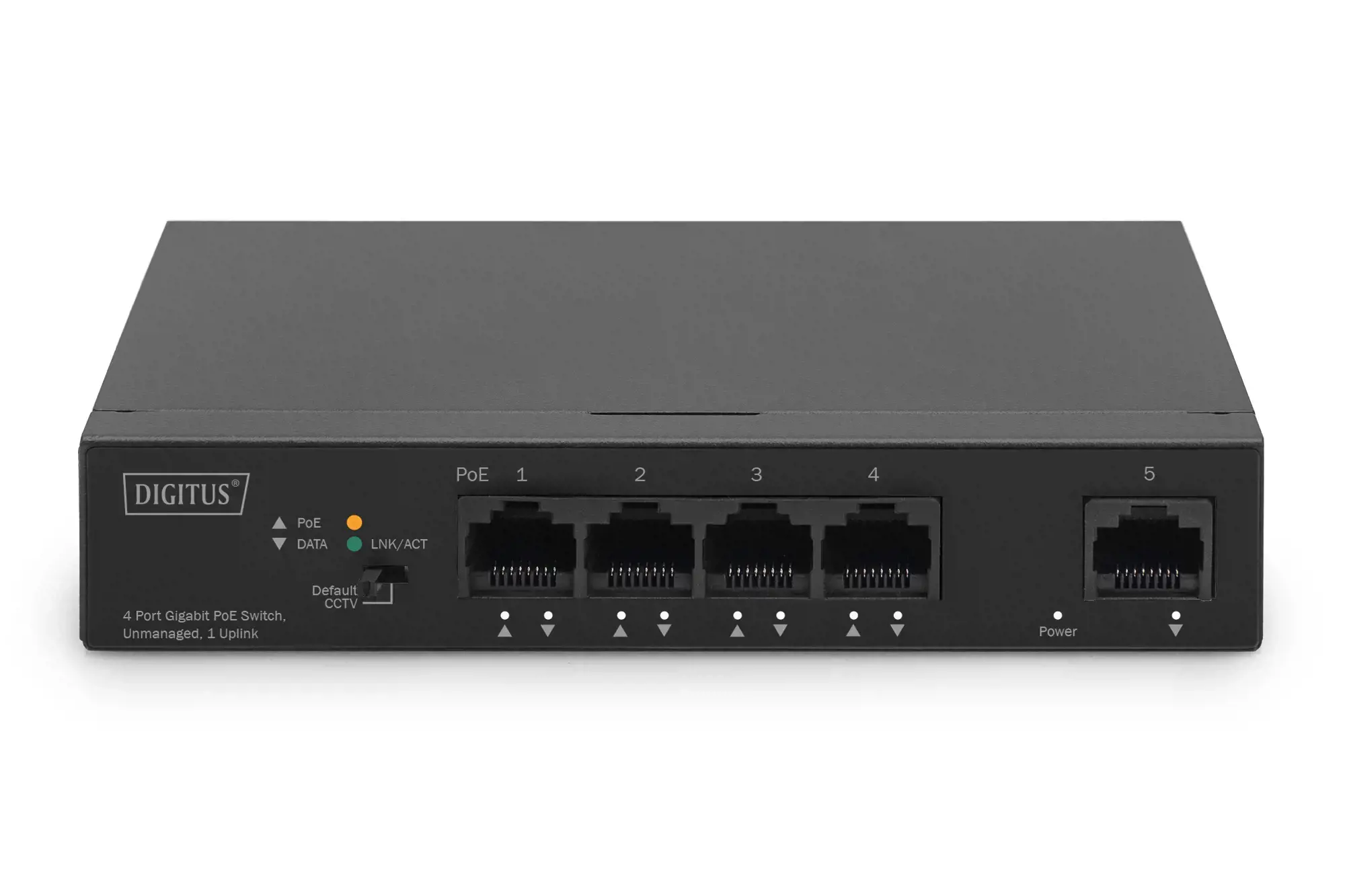 Digitus 4 prievadų Gigabit PoE komutatorius DN-95330-1 10/100/1000 Mbps (RJ-45), nevaldomas, stalinis, Ethernet LAN (RJ-45) prievadai 4