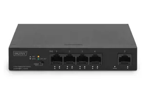 Digitus 4 prievadų Gigabit PoE komutatorius DN-95330-1 10/100/1000 Mbps (RJ-45), nevaldomas, stalin…