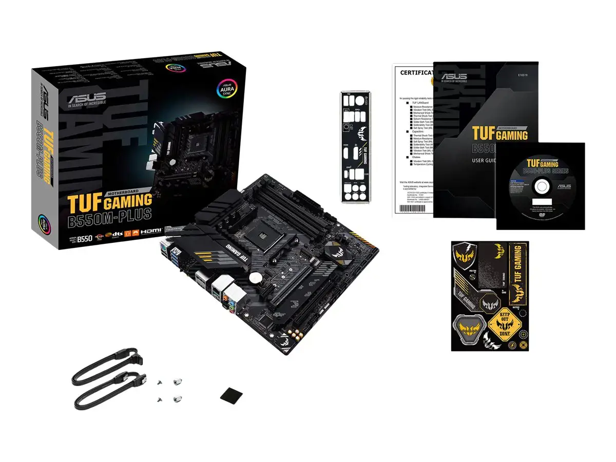 ASUS TUF GAMING B550M PLUS, AMD, "Socket AM4", 3 kartos "AMD Ryzen™ 3", 3 kartos "AMD Ryzen 5", 3 kartos "AMD Ryzen™ 7", 3 kartos..., DDR4-SDRAM, 128 GB, DIMM