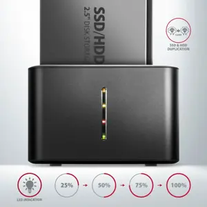 AXAGON ADSA-D25 USB 3.2 Gen 1 - 2x SATA 6G 2,5" SSD/HDD CLONE DUAL MINI dokas