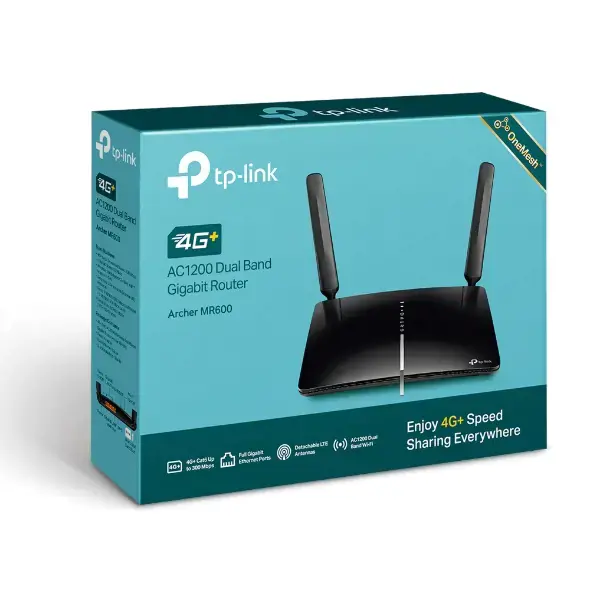 TP-LINK 4G+ LTE maršrutizatorius Archer MR600 802.11ac, 300+867 Mbit/s, 10/100/1000 Mbit/s, Ethernet LAN (RJ-45) prievadai 3, 4G, 2x nuimama antena, LTE cat 6