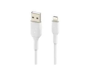 Belkin CAA001BT1MWH, 1 m, Lightning, USB A, vyriškas, vyriškas, baltas