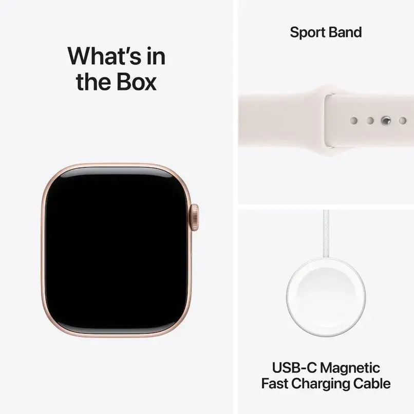 Apple Watch Series 11 GPS 46mm Rose Gold Aluminium Case with Light Blush Sport Band - S/M | Apple