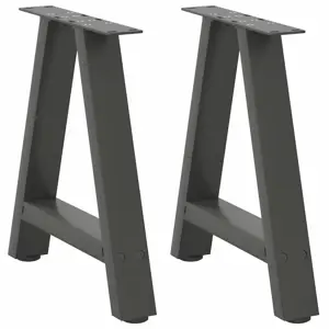 Kavos staliuko kojelės, 2 vnt., antracito spalvos, 38x(42-43) cm, plienas