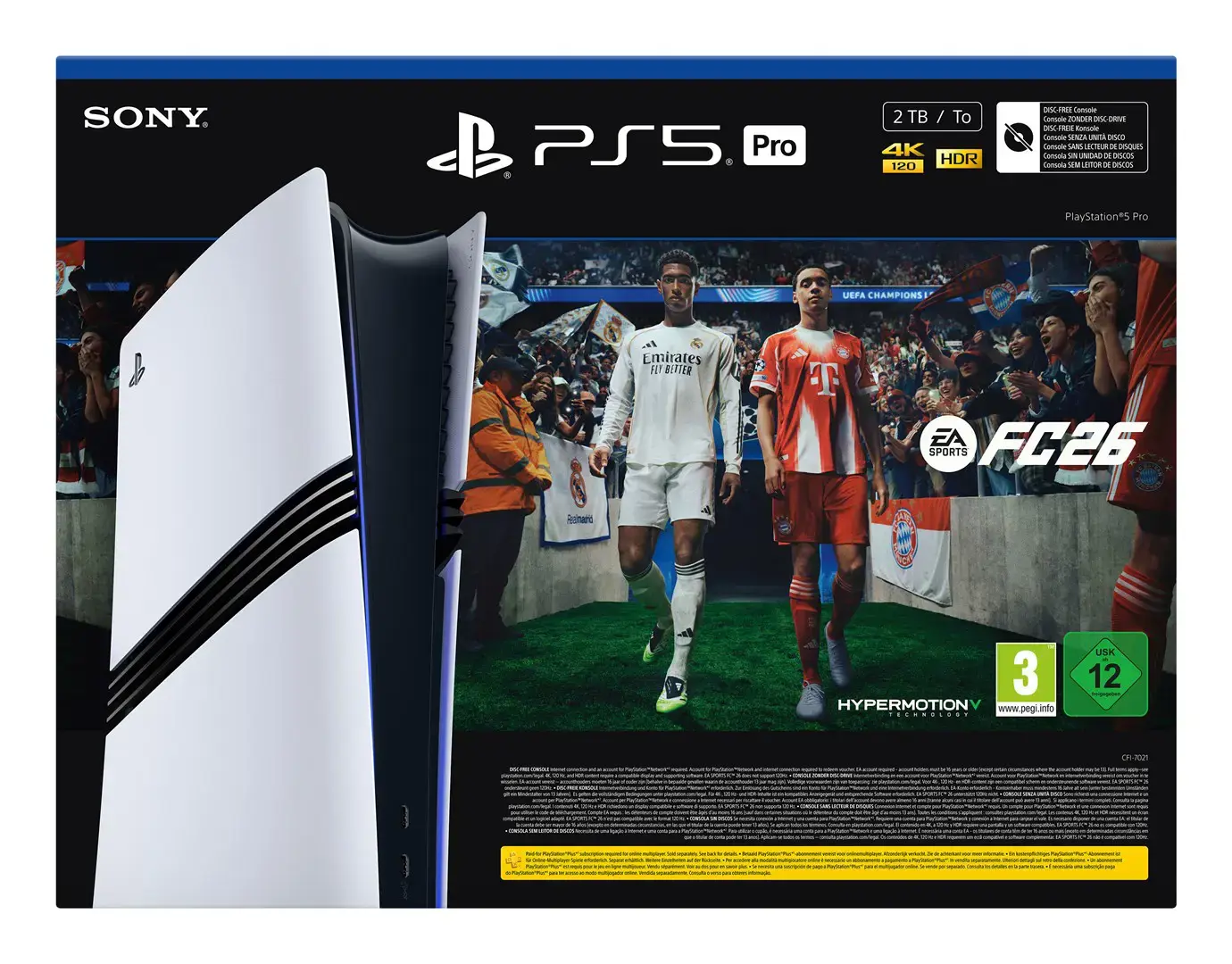 Sony PlayStation 5 Pro + EA Sports FC 26 Bundle 2 TB Wi-Fi Black, White