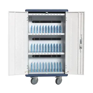 "Techly I-CABINET-30DUTY", Nešiojamasis įrenginių valdymo krepšelis, baltas, mėlynas, grindų, 3 len…