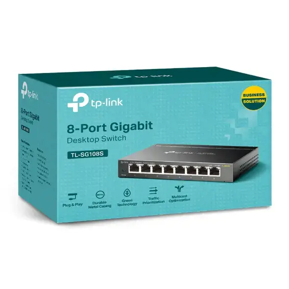TP-Link 8-Port 10/100/1000Mbps Desktop Network Switch, Unmanaged, Gigabit Ethernet (10/100/1000), Full duplex, Wall mountable