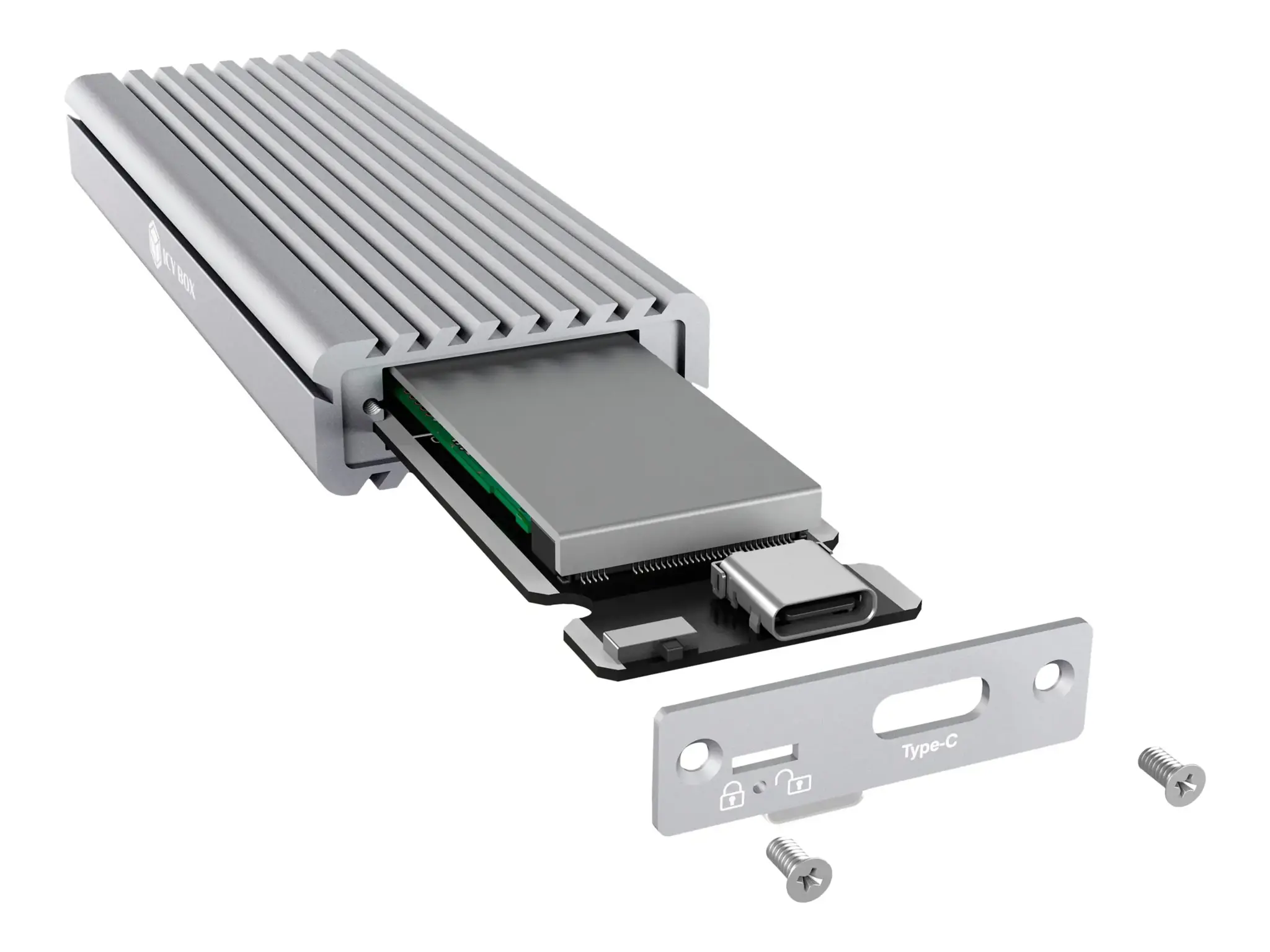 ICYBOX IB-1817Ma-C31 "IcyBox" išorinis korpusas M.2 NVMe SSD, USB 3.1 Type-C, sidabrinės spalvos