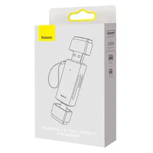 "Baseus Lite" serijos SD/TF atminties kortelių skaitytuvas, USB + USB-C (pilkos spalvos)