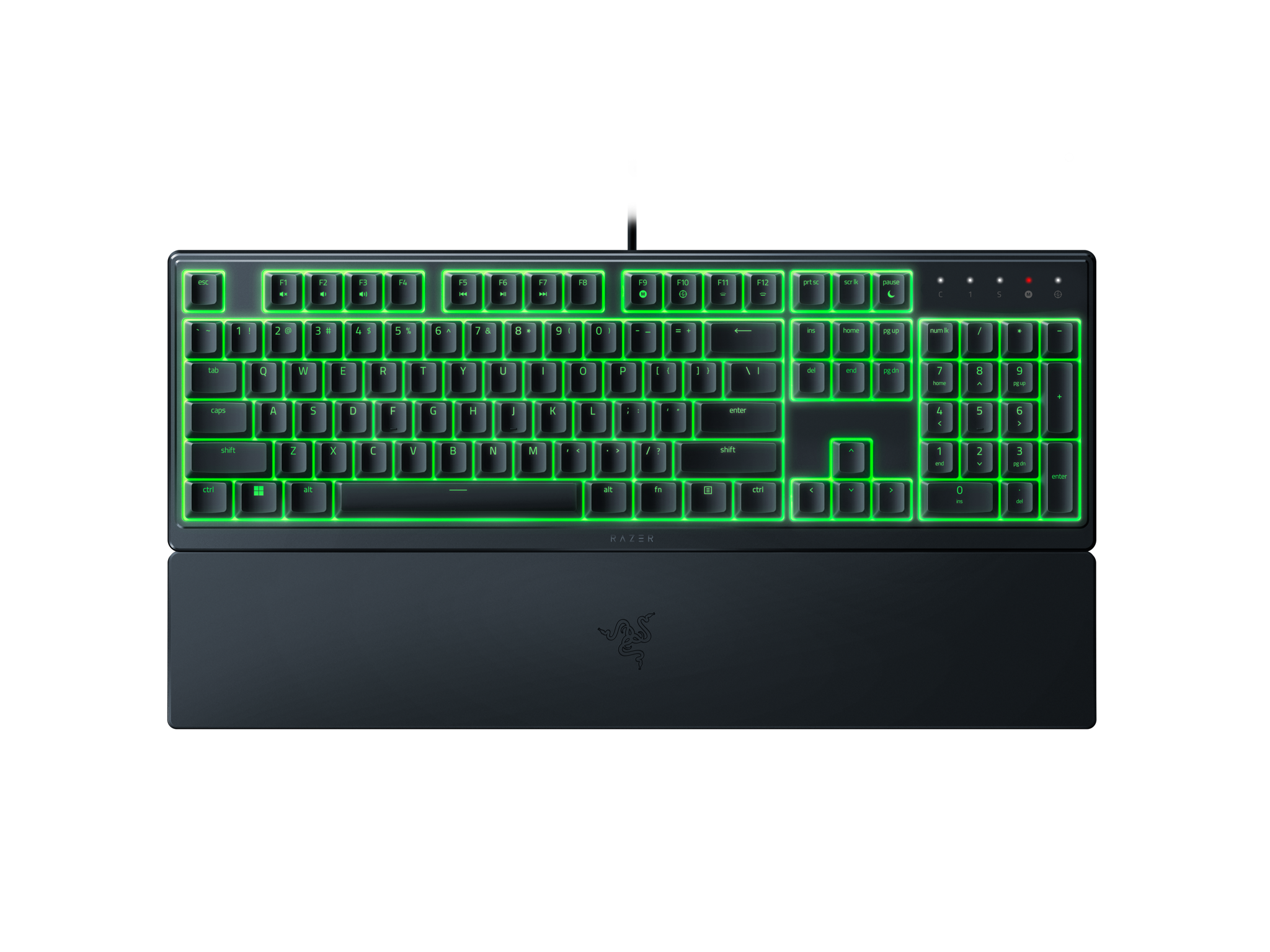 "Razer" žaidimų klaviatūra "Ornata V3 X" RGB LED apšvietimas, NORD, laidinė, juoda, tyli membrana, skaitmeninė klaviatūra