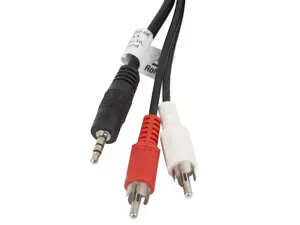 LANBERG CA-MJRC-10CC-0050-BK Lanberg stereo garso kabelis Mini Jack 3,5 mm (M)->2x RCA Cinch 5 m