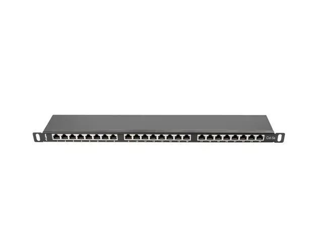 LANBERG PPS5-0024-B Lanberg Patch Panel 24 prievadų 0,5U, kat. 5e, ekranuota, juoda