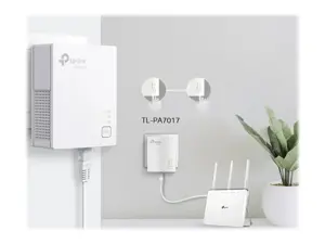 TP-Link AV1000 Gigabit Powerline Starter Kit, 1000 Mbps, IEEE 802.3, IEEE 802.3ab, IEEE 802.3u, F tipo, OFDM, 128 bitų AES, 300 m