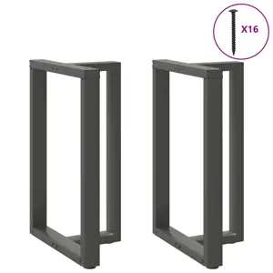 Baro stalo kojos, T formos, 2 vnt., antracito spalvos, 60x35x(90-91) cm, plienas