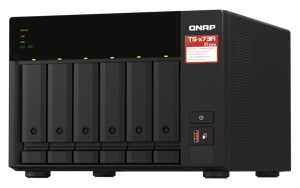 QNAP TS-673A, NAS, bokštinis, "AMD Ryzen", V1500B, juodas