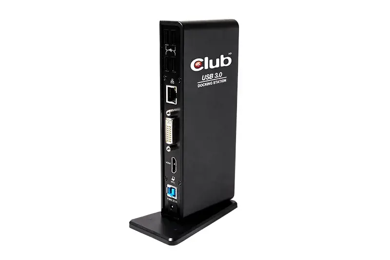 CLUB3D USB Gen1 Type A Dual Display ( HDMI and DVI) DisplayLink™ Docking Station, Wired, USB 3.2 Gen 1 (3.1 Gen 1) Type-A, 1.4a, 3.5 mm, USB Type-B, 10,100,1000 Mbit/s