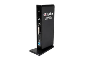 CLUB3D USB Gen1 Type A Dual Display ( HDMI and DVI) DisplayLink™ Docking Station, Wired, USB 3.2 Gen 1 (3.1 Gen 1) Type-A, 1.4a, 3.5 mm, USB Type-B, 10,100,1000 Mbit/s