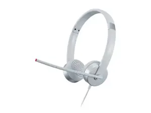 "Lenovo 100" stereofoninės analoginės ausinės, biuro / skambučių centras, ausinės, sidabrinės
