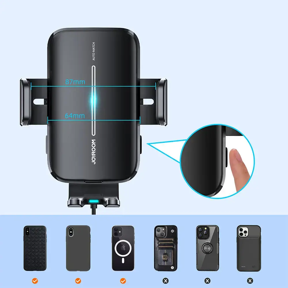 Joyroom car holder with wireless charger 15W for cockpit dashboard black (JR-ZS245)