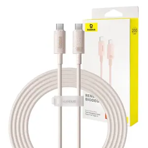 Greitojo įkrovimo laidas "Baseus" USB-C į USB-C "Habitat" serijos 2 m 100 W (rožinis)