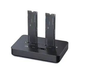 Gembird DD2-U3M2 Desktop dual drive USB Type-C M.2 NVME (and SATA) SSD docking station, black