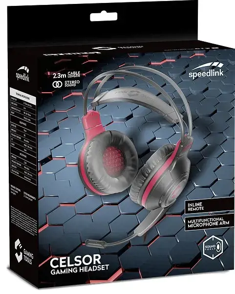 "Speedlink" ausinės "Celsor Gaming", juodos (SL-860011-BK)
