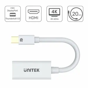 UNITEK Y-6331 "Unitek" adapteris "miniDisplayPort" į HDMI F, 4K, Y-6331