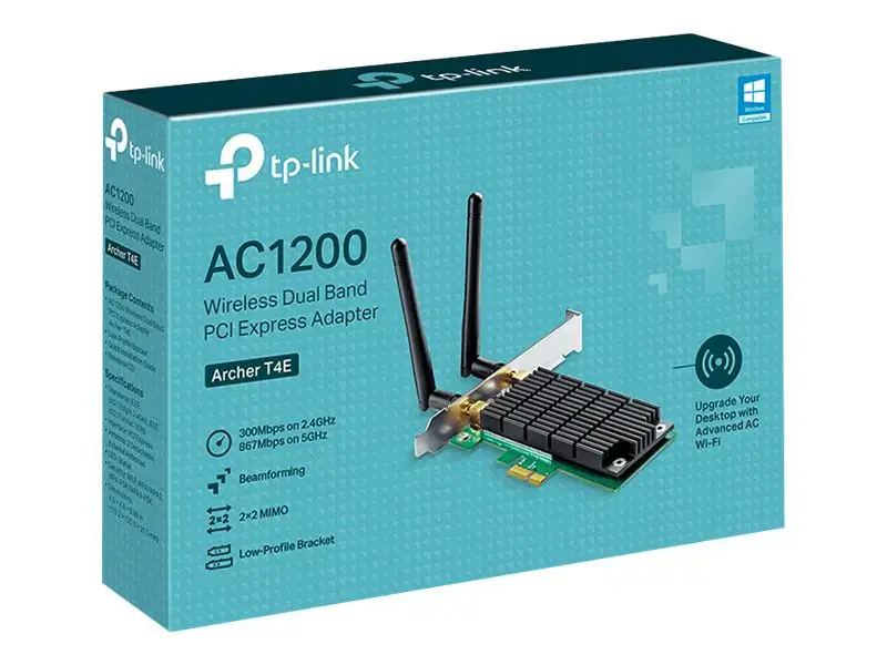 "TP-Link AC1200" belaidis dviejų juostų "PCI Express" belaidžio ryšio adapteris, vidinis, belaidis, "PCI Express", WLAN, 867 Mbps, juodas, žalias