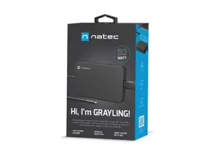 NATEC nešiojamųjų kompiuterių įkroviklis Grayling USB-C 90W, skirtas nešiojamiesiems kompiuteriams, planšetiniams kompiuteriams, telefonams