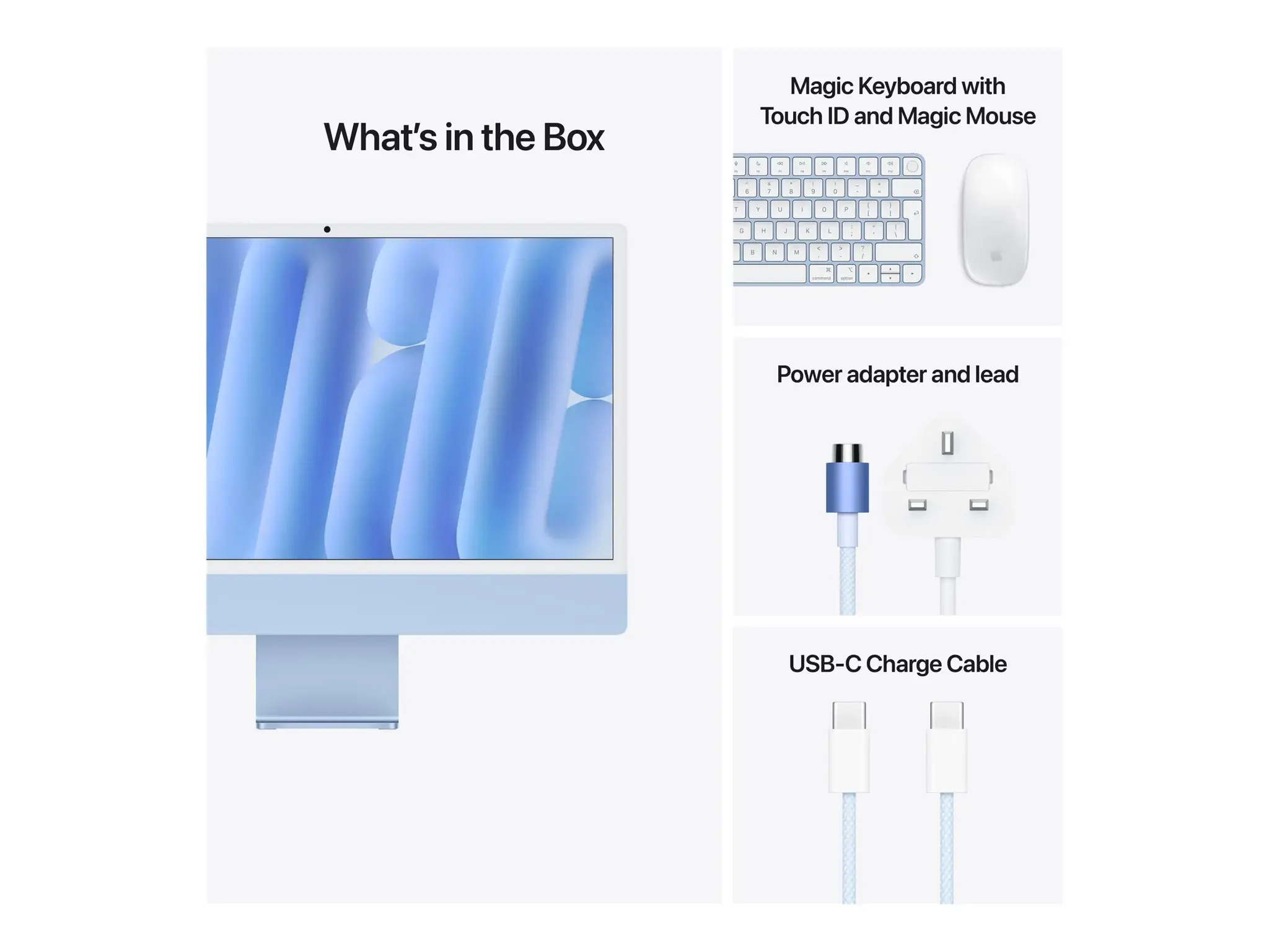 Apple iMac 24” 4.5K Retina, Apple M4 10C CPU, 10C GPU/16GB/512GB SSD/Blue/INT | Apple