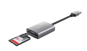 "Trust Dalyx", "MicroSD" (TransFlash), SD, SDHC, SDXC, aliuminis, 140 Mbps, USB 3.2 Gen 1 (3.1 Gen 1), 34 mm, 14 mm