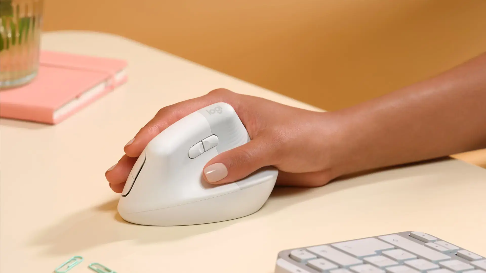"LOGITECH LIFT" - BALTOS/ŠVIESIAI PILKOS SPALVOS - EMEA