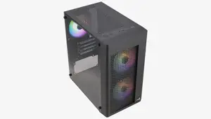 "Aerocool HEXFORMBKV2" Micro ATX kompiuterio korpusas 3 ventiliatoriai FRGB Juoda, Mini Tower, Kompiuteris, Juoda, micro ATX, Mini-ITX, ABS, SPCC, Galinis, Priekinis