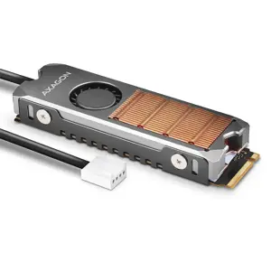"AXAGON CLR-M2FAN" aktyvusis ventiliatorius - M.2 SSD, 80 mm SSD, varinis korpusas, silikoninės šil…
