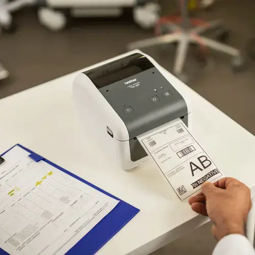 Brother TD-4410D, tiesioginio terminio spausdinimo, 203 x 203 DPI, 203 mm/s, laidinis, pilkas, baltas