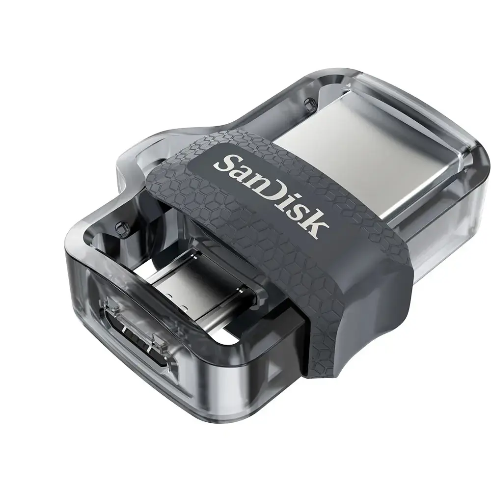 "SanDisk Ultra Dual Drive m3.0" 256 GB pilkos ir sidabrinės spalvos; EAN: 619659154400