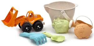 WOOPIE GREEN smėlio rinkinys kibirėlyje 7 vnt. BIODEGRADOZINĖ ORGANINĖ MEDŽIAGA