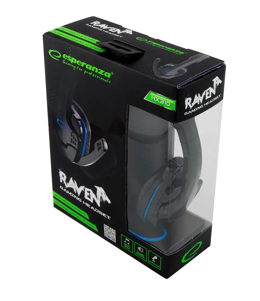ESPERANZA EGH310B - 5901299925911 RAVEN stereo ausinės su mikrofonu žaidimams - MĖLYNA