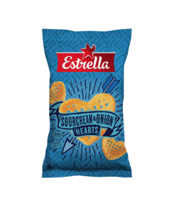 Kukurūzų traškučiai ESTRELLA BITES grietinės ir svogūnų skonio,110 g