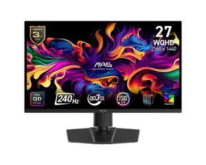 Monitor MSI MAG 271QP QD-OLED X24 26.5" Gaming Swivel Pivot Height adjustable Tilt Matte Panel QD-O…