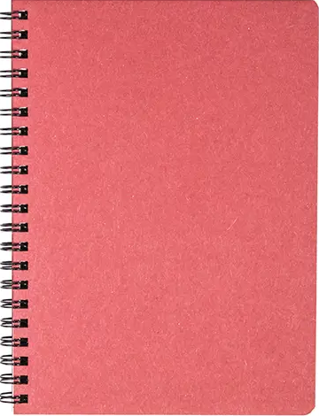 Kalendorius - užrašinė TIMER, su spirale, be datų, 140 x 184 mm, 224 lapai, langeliais, kartoniniu viršeliu, raudona sp.