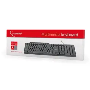GEMBIRD KB-UM-104 Gembird kompaktiška daugialypės terpės klaviatūra KB-UM-104, USB , JAV išdėstymas, juoda