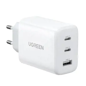 Sieninis įkroviklis UGREEN CD275, 2x USB-C, 1x USB, 65W (baltas)