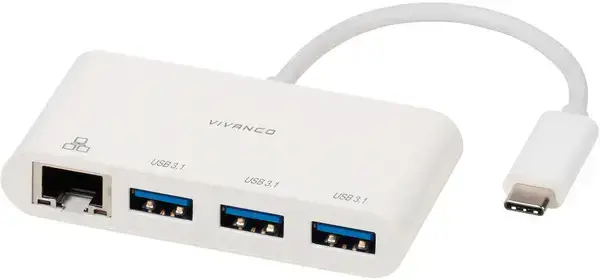 "Vivanco" adapteris USB-C - LAN + šakotuvas 3 prievadai (45388)